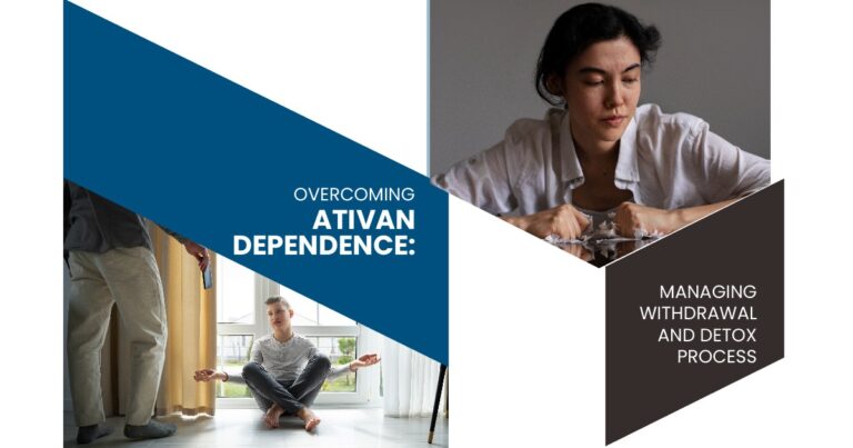 Graphic illustrating managing Pristiq discontinuation with tips for tapering and withdrawal on a blue background